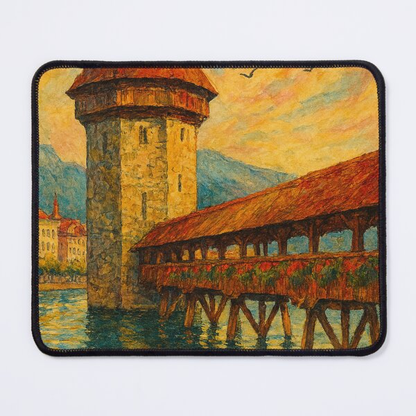Item preview, Chapel Bridge and Water Tower at Sunset, Lucerne designed and sold by Aryabek.