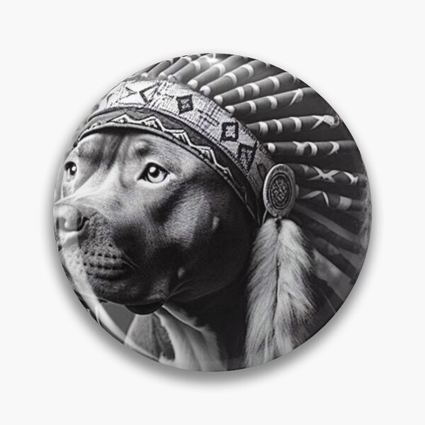 Item preview, Warrior Spirit | American Bully in Headdress (Black & White) designed and sold by Grind&Prosper .