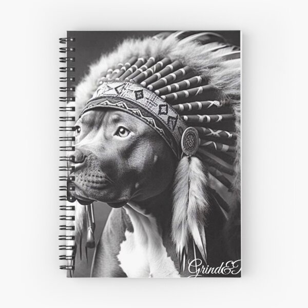 Item preview, Warrior Spirit | American Bully in Headdress (Black & White) designed and sold by Grind&Prosper .