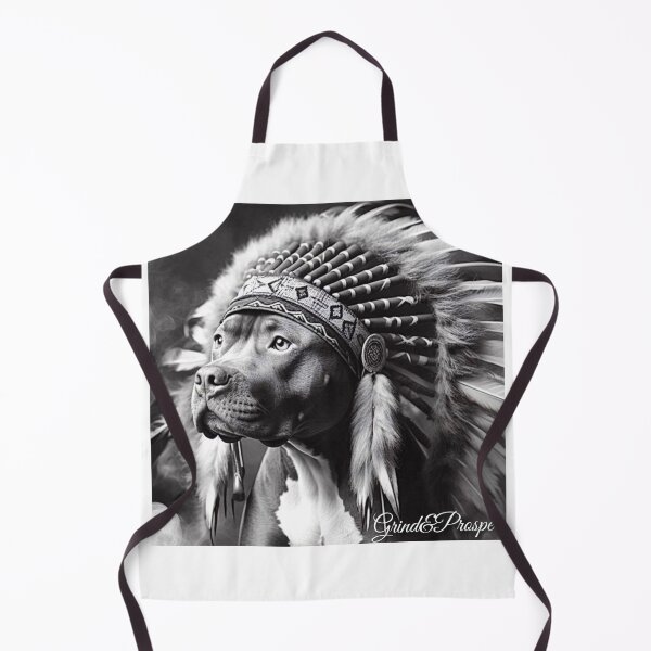 Item preview, Warrior Spirit | American Bully in Headdress (Black & White) designed and sold by Grind&Prosper .