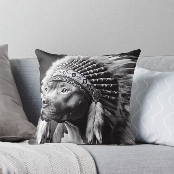 Item preview, Warrior Spirit | American Bully in Headdress (Black & White) designed and sold by Grind&Prosper .