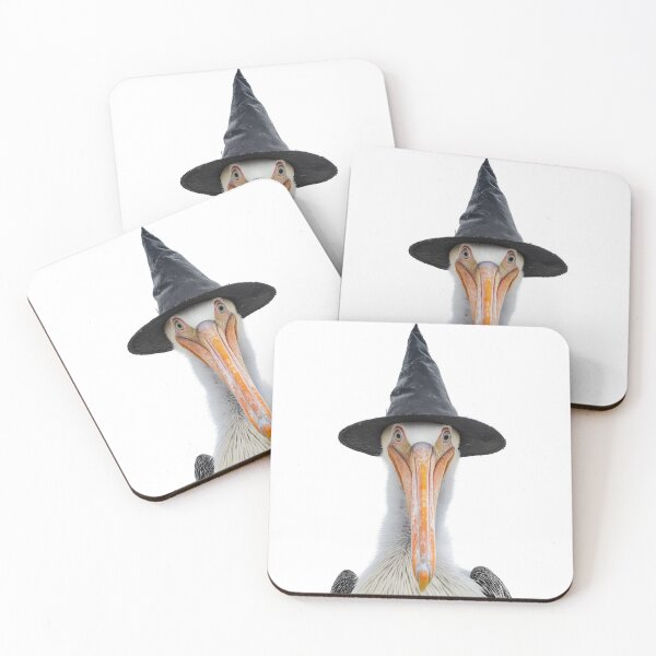 Item preview, Pelican bird Wearing Halloween Witch Hat designed and sold by LazyOwlStore.