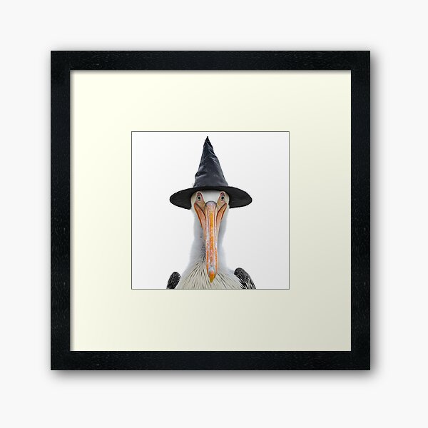 Item preview, Pelican bird Wearing Halloween Witch Hat designed and sold by LazyOwlStore.