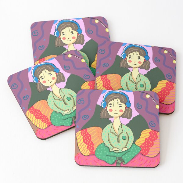 Item preview, girl listening to music in a cozy room designed and sold by ToGirlsFromGirl.
