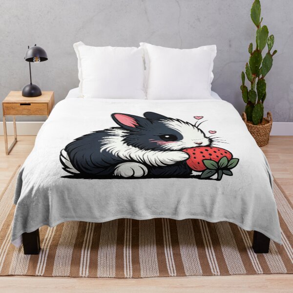 Item preview, Dutch Rabbit Eating a Strawberry designed and sold by PiggyWonka.