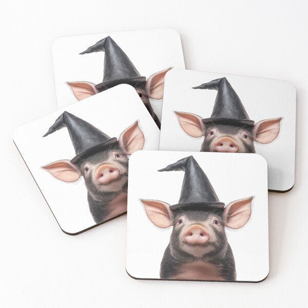 Item preview, Pig Wearing Halloween Witch Hat designed and sold by LazyOwlStore.