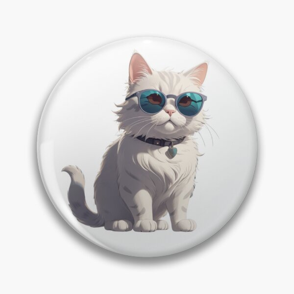 Item preview, Smart Cat Vibes – Cute Cat with Glasses Sticker designed and sold by Babayaa.