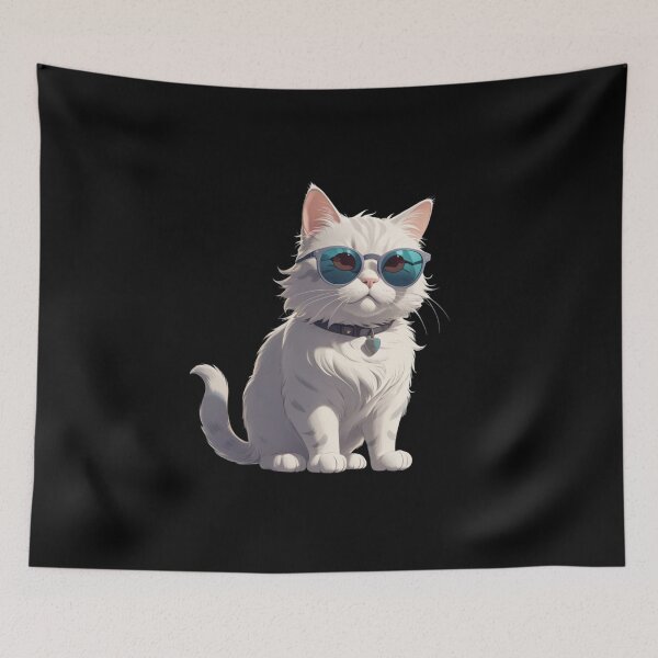 Item preview, Smart Cat Vibes – Cute Cat with Glasses Sticker designed and sold by Babayaa.