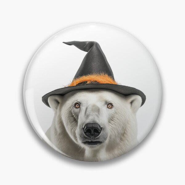 Item preview, Polar Bear Wearing Halloween Witch Hat designed and sold by LazyOwlStore.