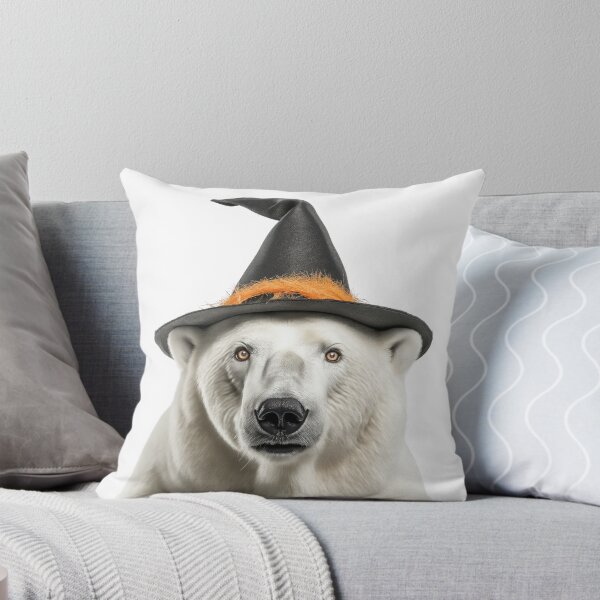 Item preview, Polar Bear Wearing Halloween Witch Hat designed and sold by LazyOwlStore.