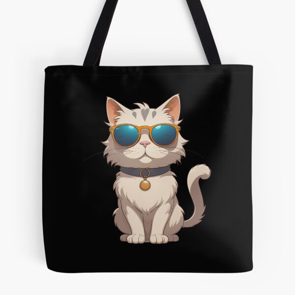 Aperçu de l'œuvre Autocollant Chat Hipster – Lunettes et détente créée et vendue par Babayaa.