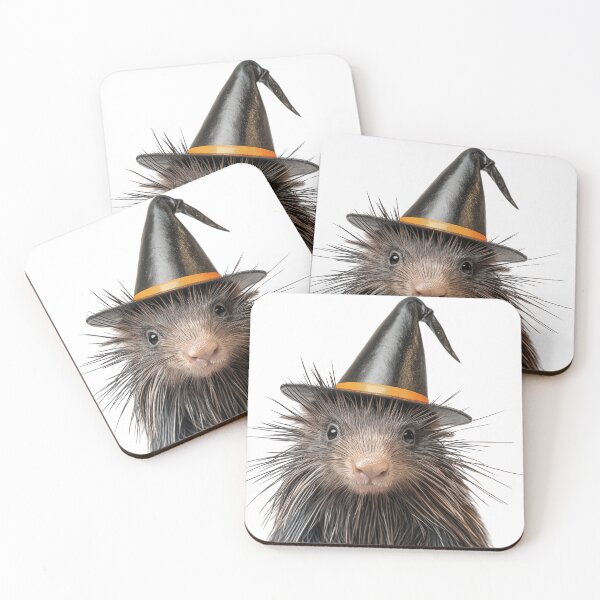 Artikelvorschau, Stachelschwein mit Halloween-Hexenhut entworfen und verkauft von LazyOwlStore.