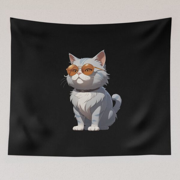 Item preview, Cat with Glasses – Intelligent Look Sticker designed and sold by Babayaa.