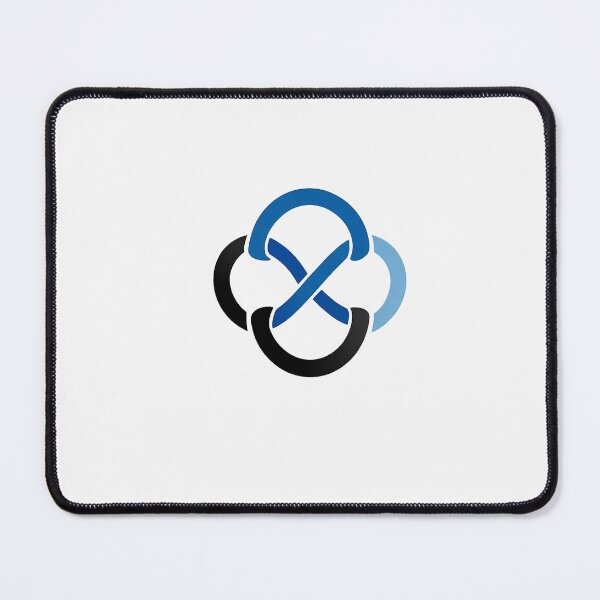 Item preview, Minimalist logo in black and blue colors, featuring interlocking shapes designed and sold by Pug-In-Mug.
