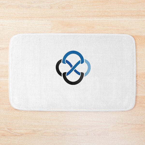 Item preview, Minimalist logo in black and blue colors, featuring interlocking shapes designed and sold by Pug-In-Mug.