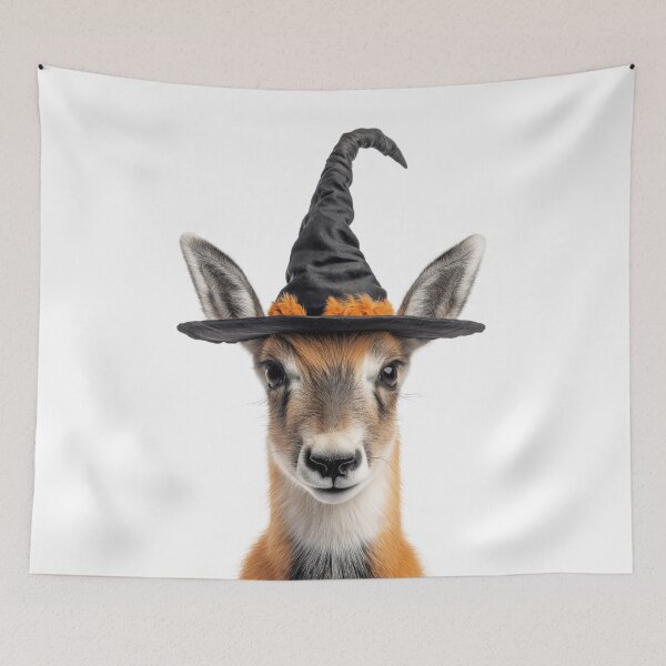 Item preview, Pronghorn Wearing Halloween Witch Hat designed and sold by LazyOwlStore.