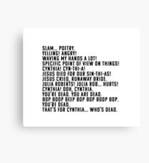 Slam Poetry Canvas Print