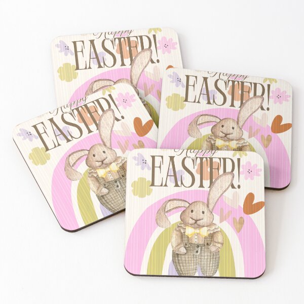 Item preview, Celebrating Easter Bunny rainbow Floral line texture design  designed and sold by NadiTrends.