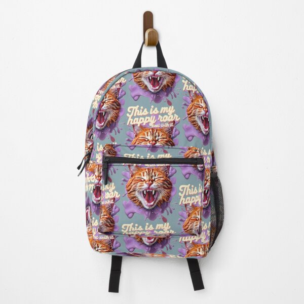 Item preview, This Is My Happy Roar Deal With It Joyful Tabby Splash, Playful Purple Roar, Bold Red Expression designed and sold by SplashTastic.