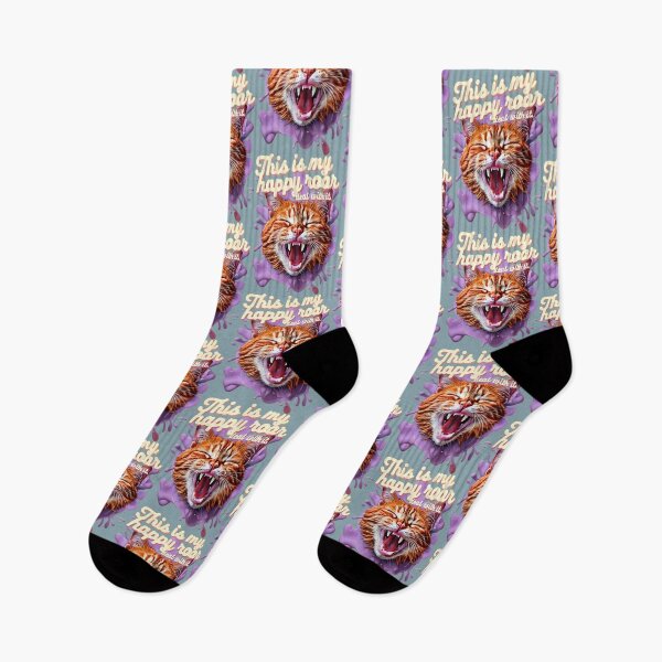 Item preview, This Is My Happy Roar Deal With It Joyful Tabby Splash, Playful Purple Roar, Bold Red Expression designed and sold by SplashTastic.
