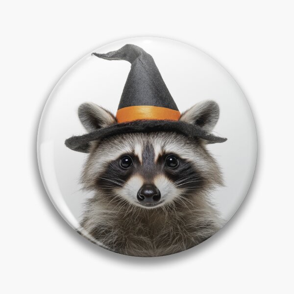 Item preview, Raccoon Wearing Halloween Witch Hat designed and sold by LazyOwlStore.