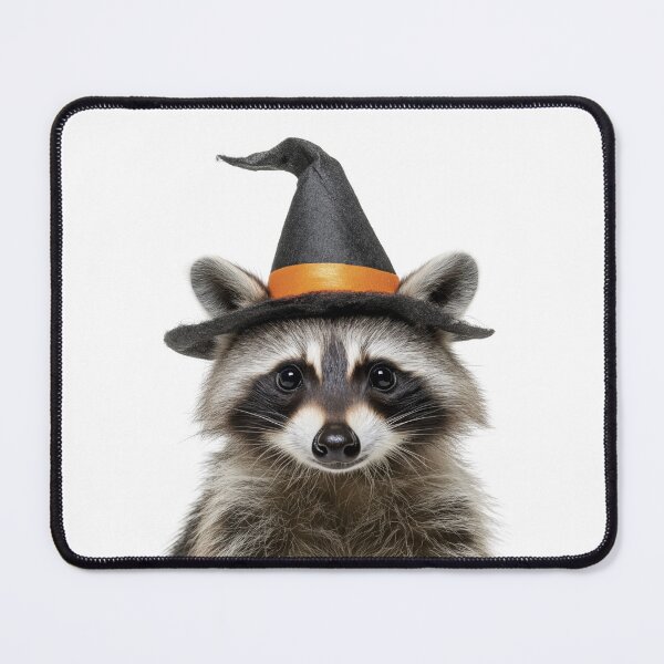 Item preview, Raccoon Wearing Halloween Witch Hat designed and sold by LazyOwlStore.