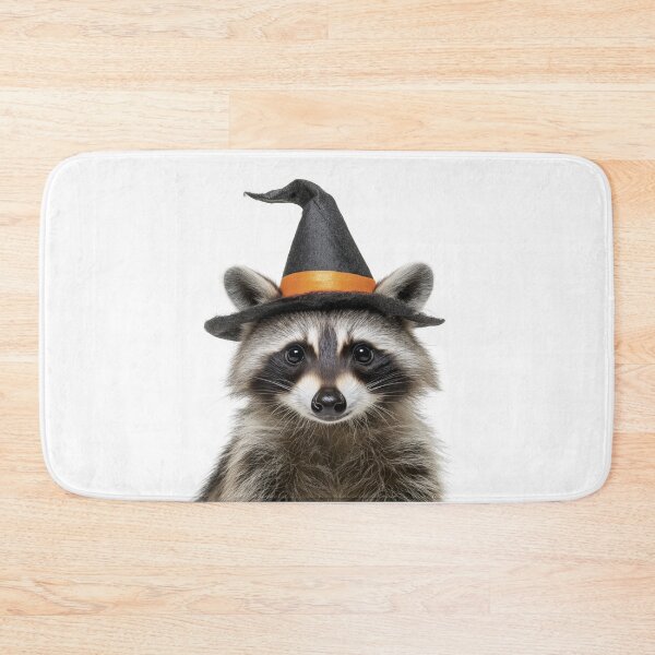 Item preview, Raccoon Wearing Halloween Witch Hat designed and sold by LazyOwlStore.