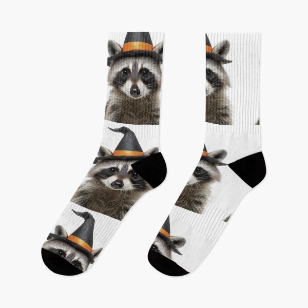 Item preview, Raccoon Wearing Halloween Witch Hat designed and sold by LazyOwlStore.