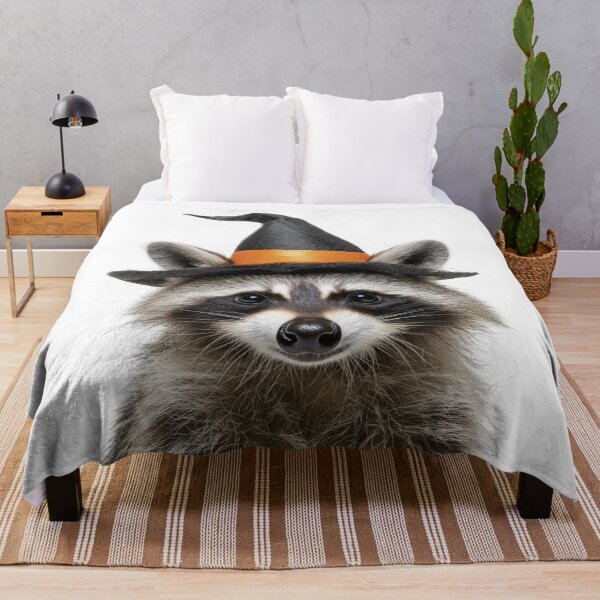 Item preview, Raccoon Wearing Halloween Witch Hat designed and sold by LazyOwlStore.
