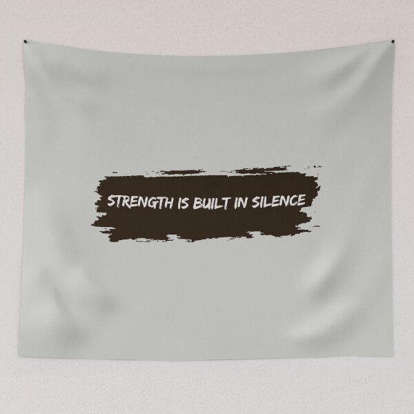 Item preview, Strength Is Built In Silence — Motivational Quote Design designed and sold by AIKNOCKTECK.