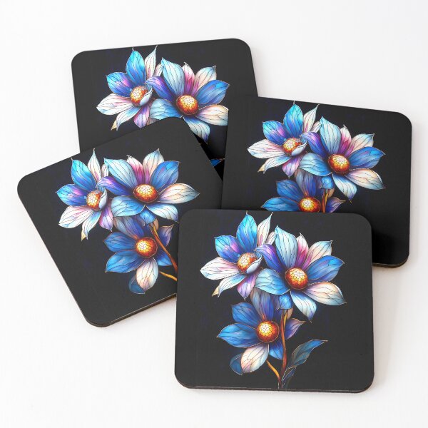 Artikelvorschau, Lebendige Blumenkunst aus Buntglas – Blue Bloom Botanical entworfen und verkauft von Taans-Creation.