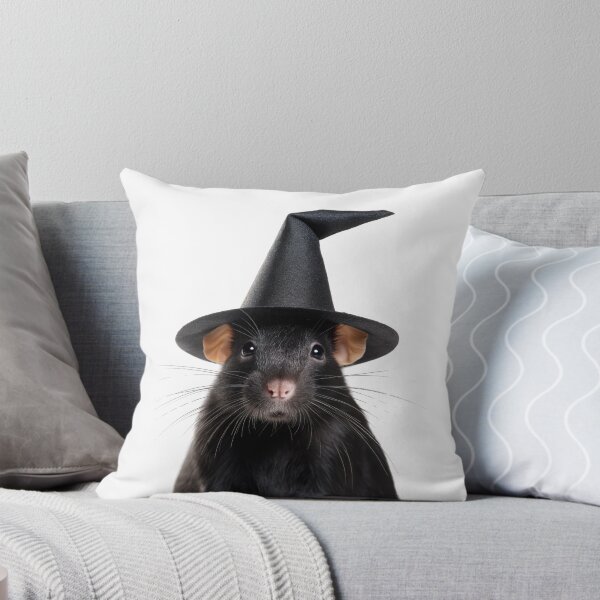 Item preview, Rat Wearing Halloween Witch Hat designed and sold by LazyOwlStore.