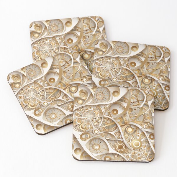 Item preview, Intricate Golden Abstract Design Featuring Geometric and Swirling Patterns designed and sold by CoolPixels.