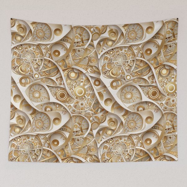 Item preview, Intricate Golden Abstract Design Featuring Geometric and Swirling Patterns designed and sold by CoolPixels.