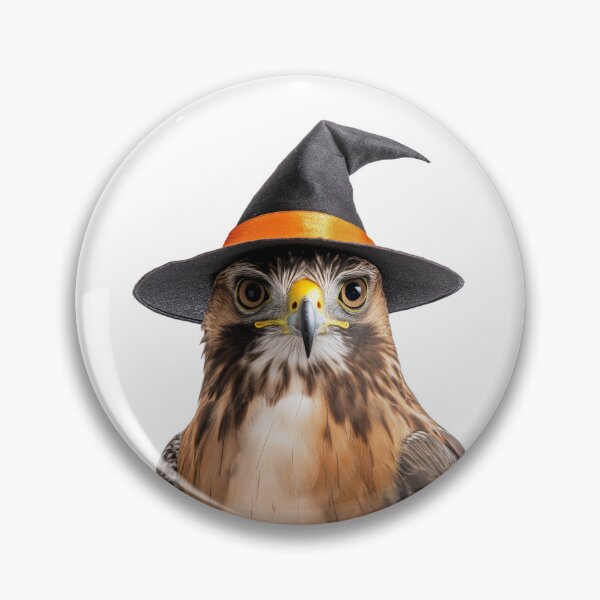 Item preview, Red-tailed hawk bird Wearing Halloween Witch Hat designed and sold by LazyOwlStore.