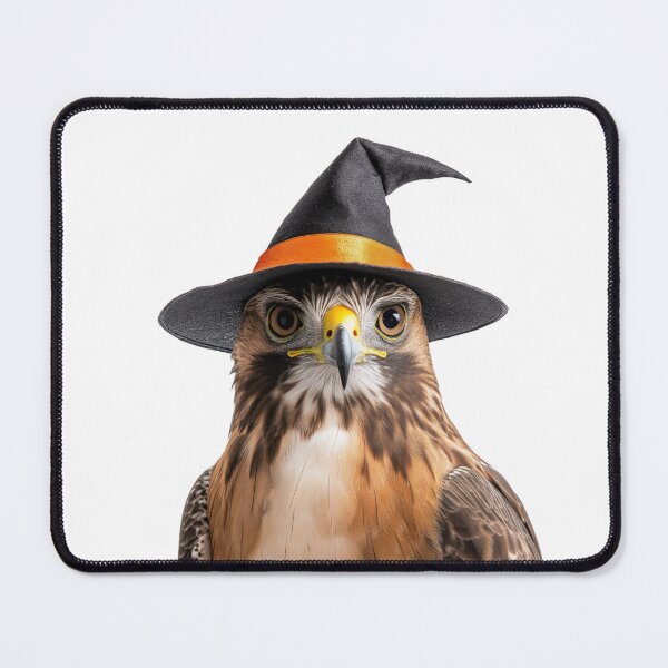 Item preview, Red-tailed hawk bird Wearing Halloween Witch Hat designed and sold by LazyOwlStore.
