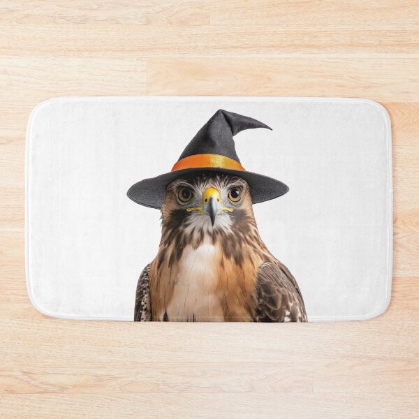 Item preview, Red-tailed hawk bird Wearing Halloween Witch Hat designed and sold by LazyOwlStore.