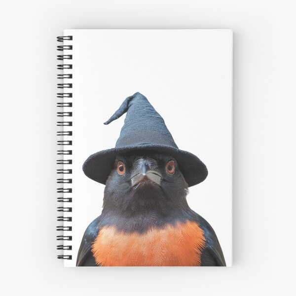 Item preview, Red-winged Blackbird Wearing Halloween Witch Hat designed and sold by LazyOwlStore.