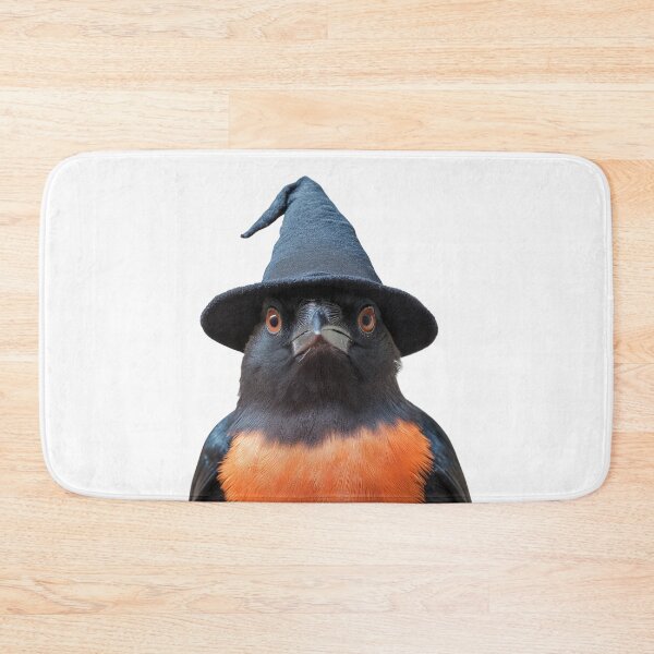 Item preview, Red-winged Blackbird Wearing Halloween Witch Hat designed and sold by LazyOwlStore.