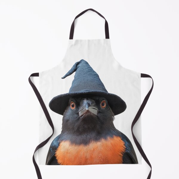 Item preview, Red-winged Blackbird Wearing Halloween Witch Hat designed and sold by LazyOwlStore.