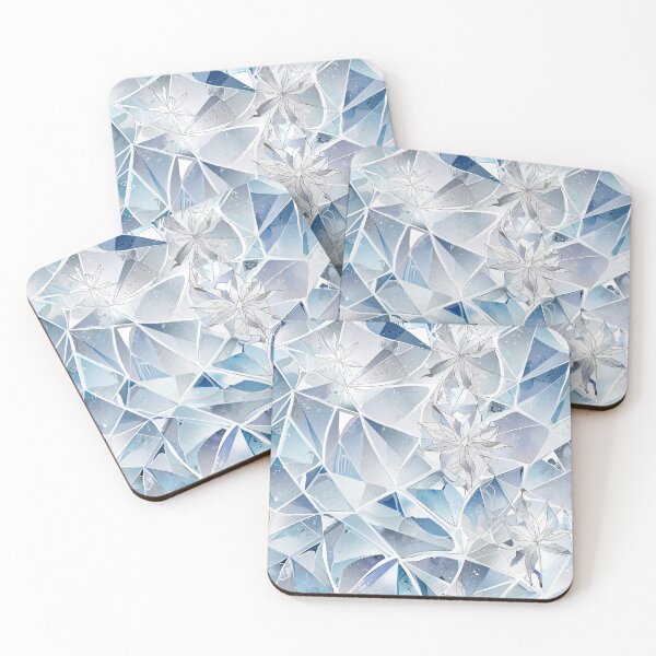 Item preview, Abstract Geometric Floral Design with Icy Blue Tones designed and sold by CoolPixels.