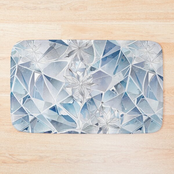 Item preview, Abstract Geometric Floral Design with Icy Blue Tones designed and sold by CoolPixels.