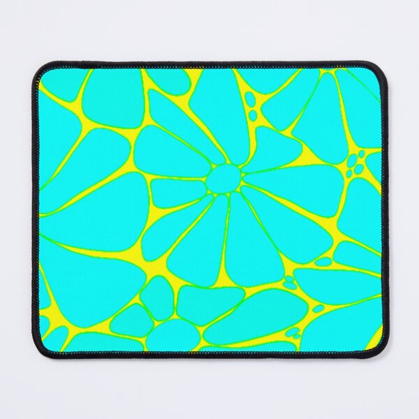 Item preview, Vibrant Yellow and Neon Turquoise Retro Floral Pattern designed and sold by DreamsArtwear.