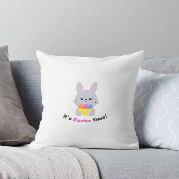 Item preview, Grey Bunny Holding Rainbow Eggs – It’s Easter Time Sticker designed and sold by BubiStudio.