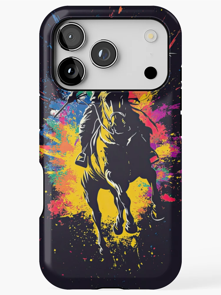 Thumbnail 1 of 4, iPhone Case, Fierce Rider Charging Into Exploding Color Storm designed and sold by Piotrek0001.