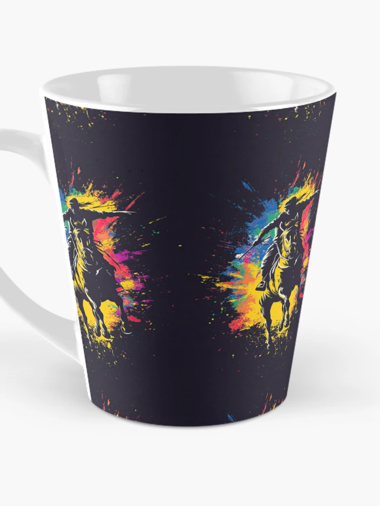 Thumbnail 3 of 4, Coffee Mug, Fierce Rider Charging Into Exploding Color Storm designed and sold by Piotrek0001.