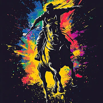 Artwork thumbnail, Fierce Rider Charging Into Exploding Color Storm by Piotrek0001