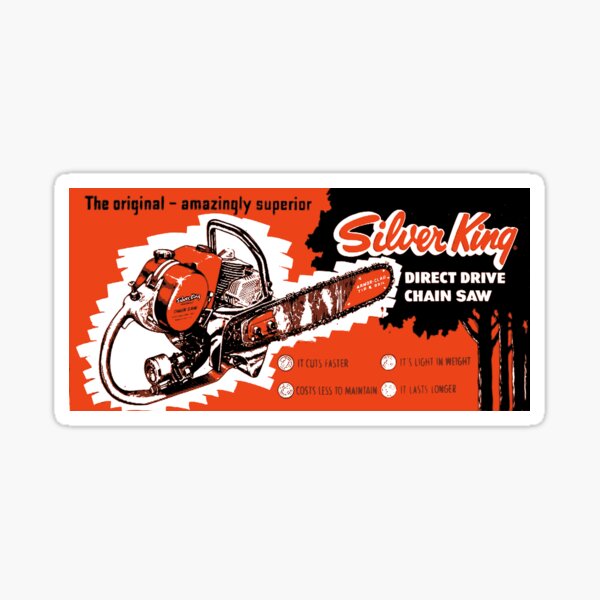 Silberne König Chainsaws Sticker