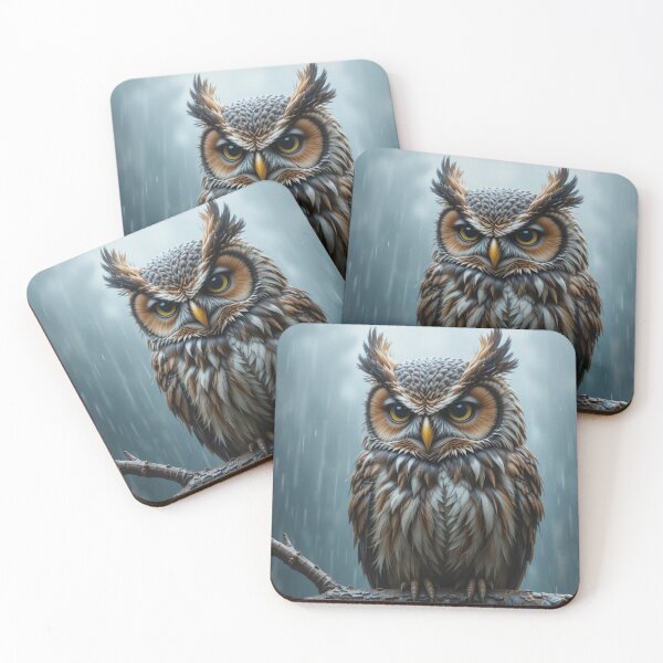 Item preview, owl with striking yellow eyes designed and sold by InezPhotography.