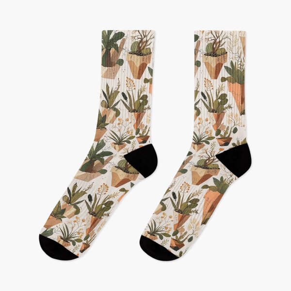 Item preview, Seamless Pattern of Potted Plants with Succulents and Foliage in Soft Colors designed and sold by CoolPixels.